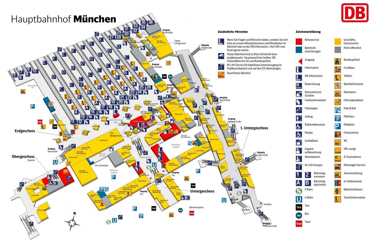 慕尼黑中央火车站地图