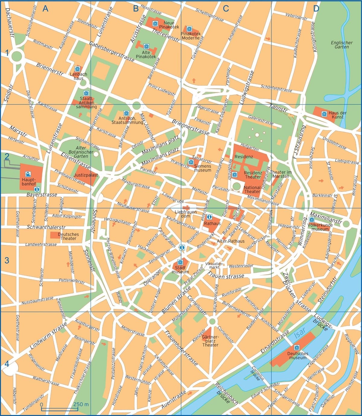 街道地图的慕尼黑德国