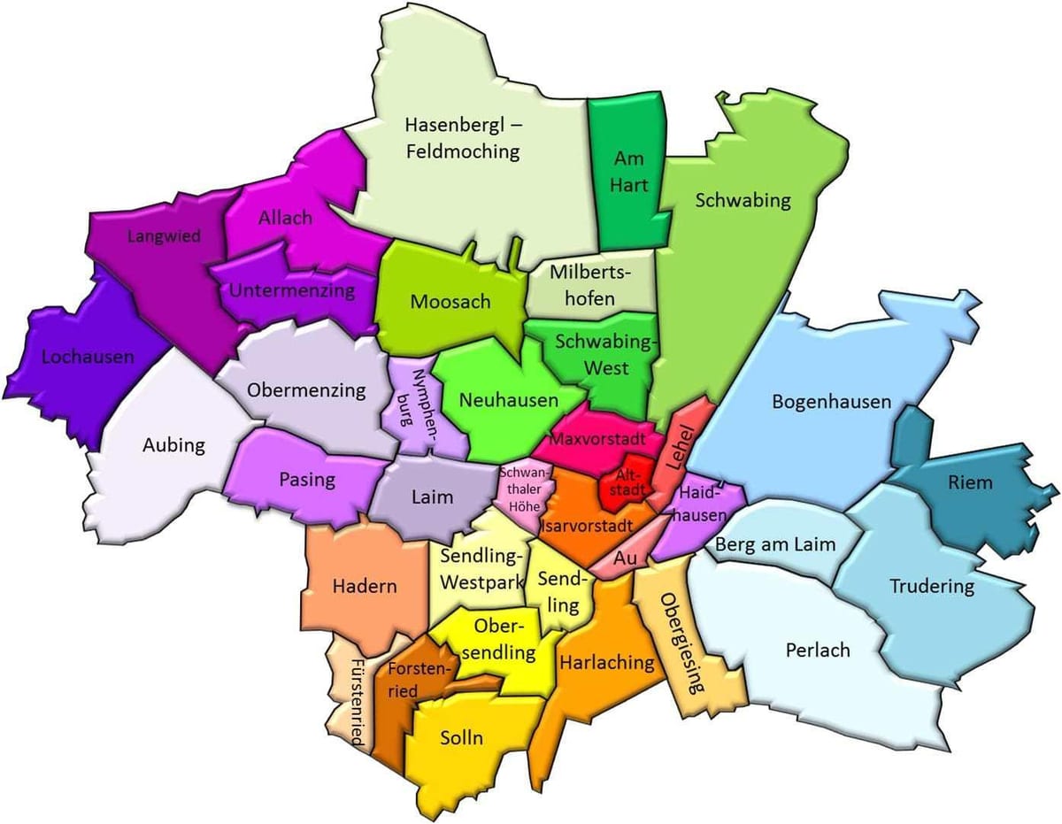 慕尼黑地区的地图