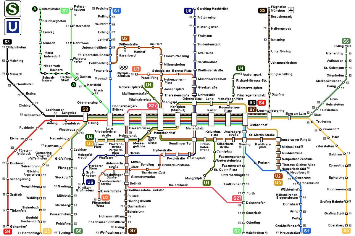 慕尼黑s8是火车的地图