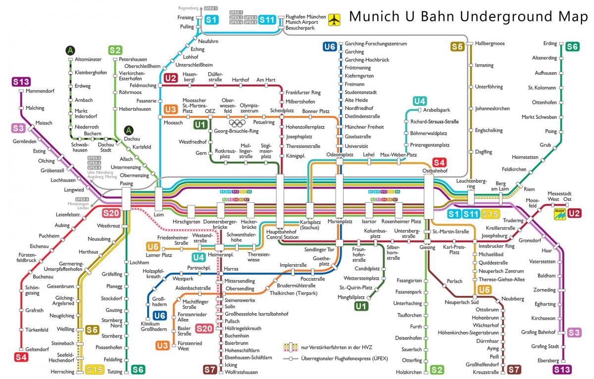 慕尼黑u bahn的地图