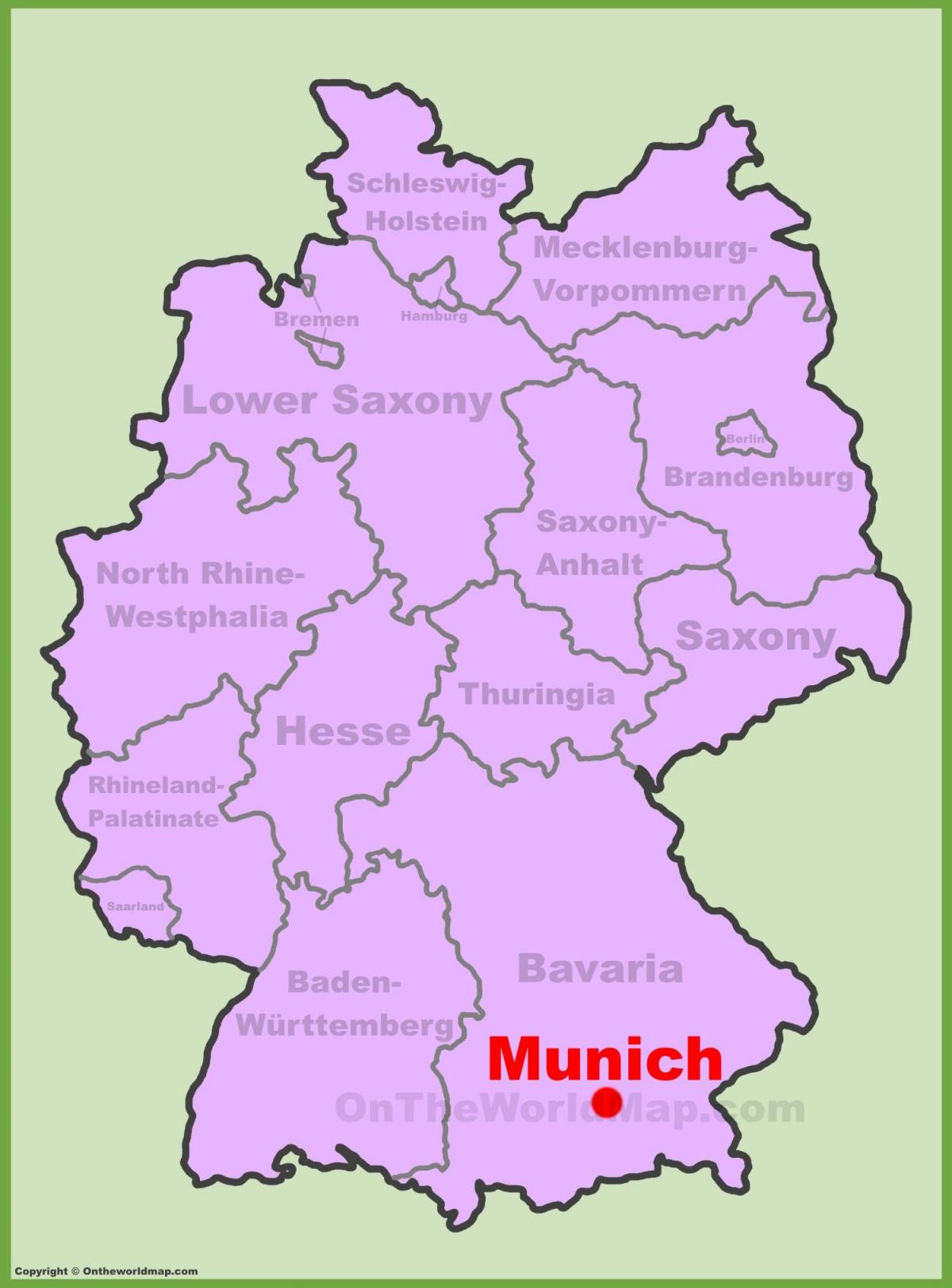 地图慕尼黑的位置