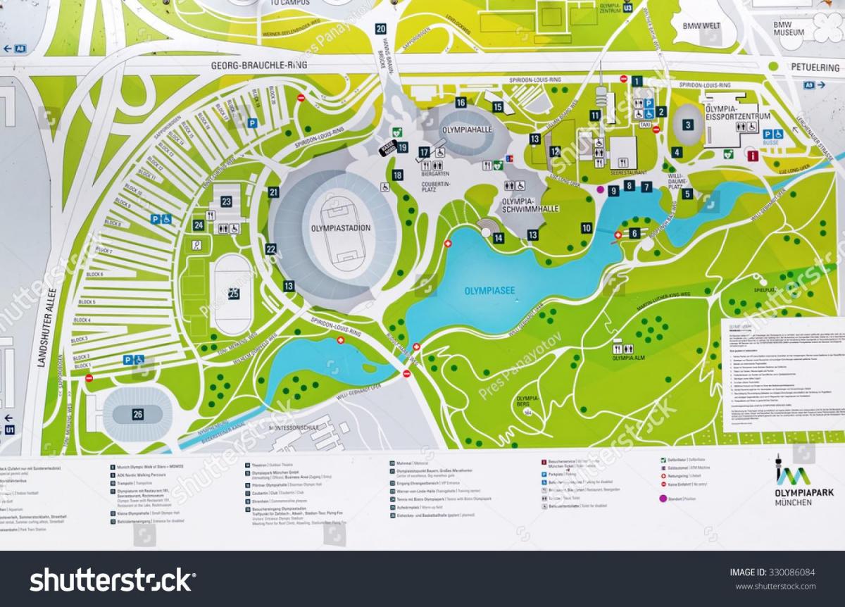 地图的慕尼黑奥林匹克公园