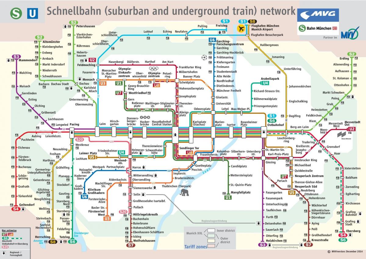 慕尼黑s火车的地图
