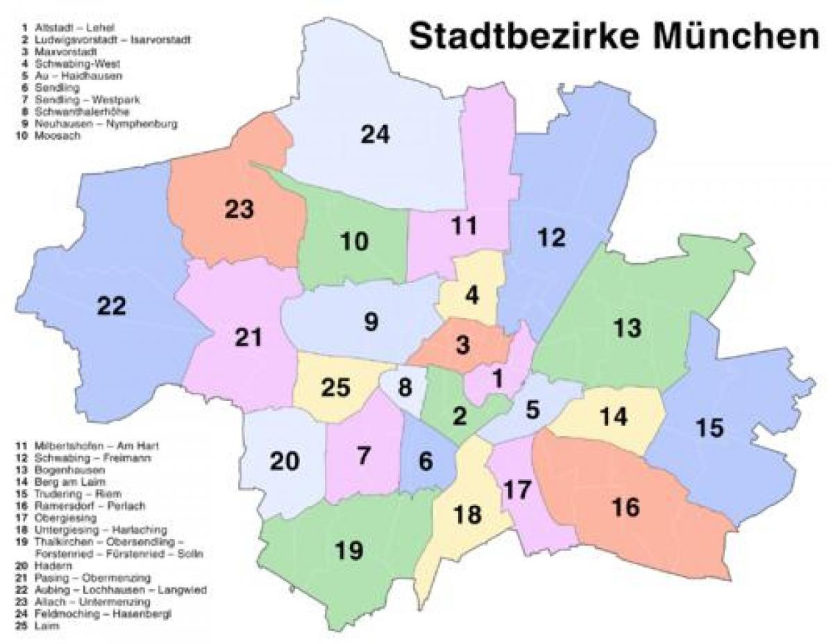 慕尼黑地区的地图