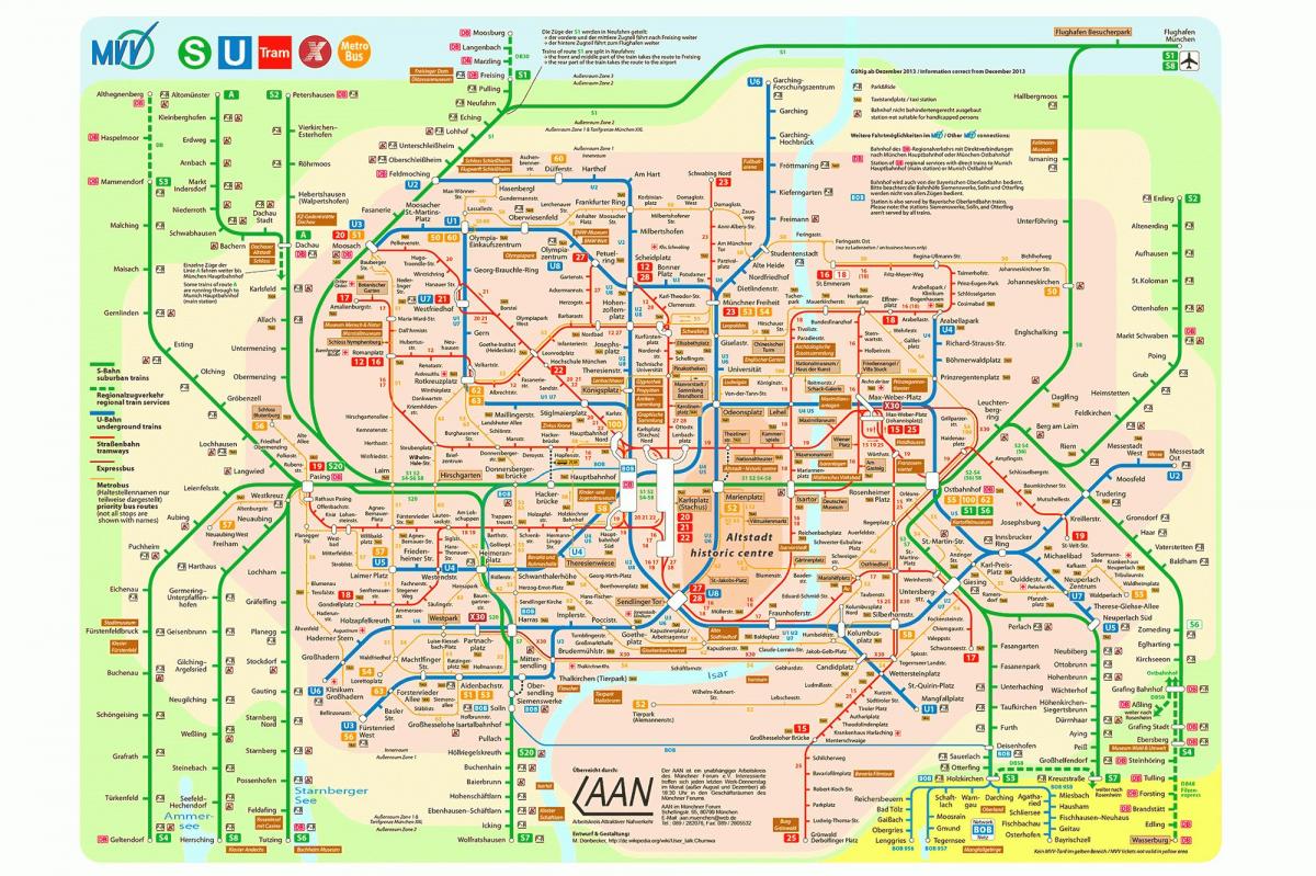慕尼黑公共交通地图