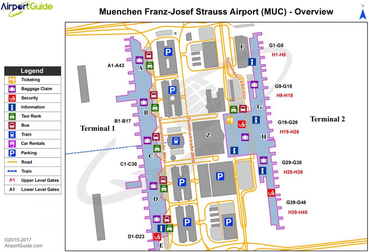 慕尼黑国际机场的地图