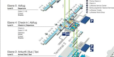 地图慕尼黑汉莎航空公司机场