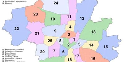 慕尼黑地区的地图