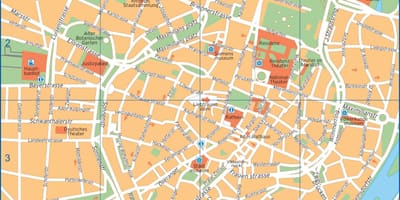 街道地图的慕尼黑德国
