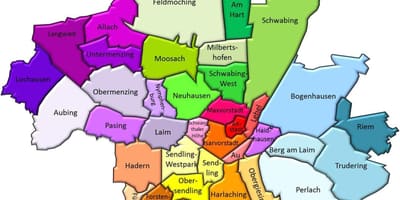慕尼黑地区的地图