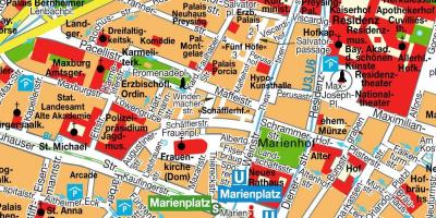 街道地图的慕尼黑市中心