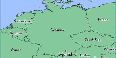慕尼黑德国地图上